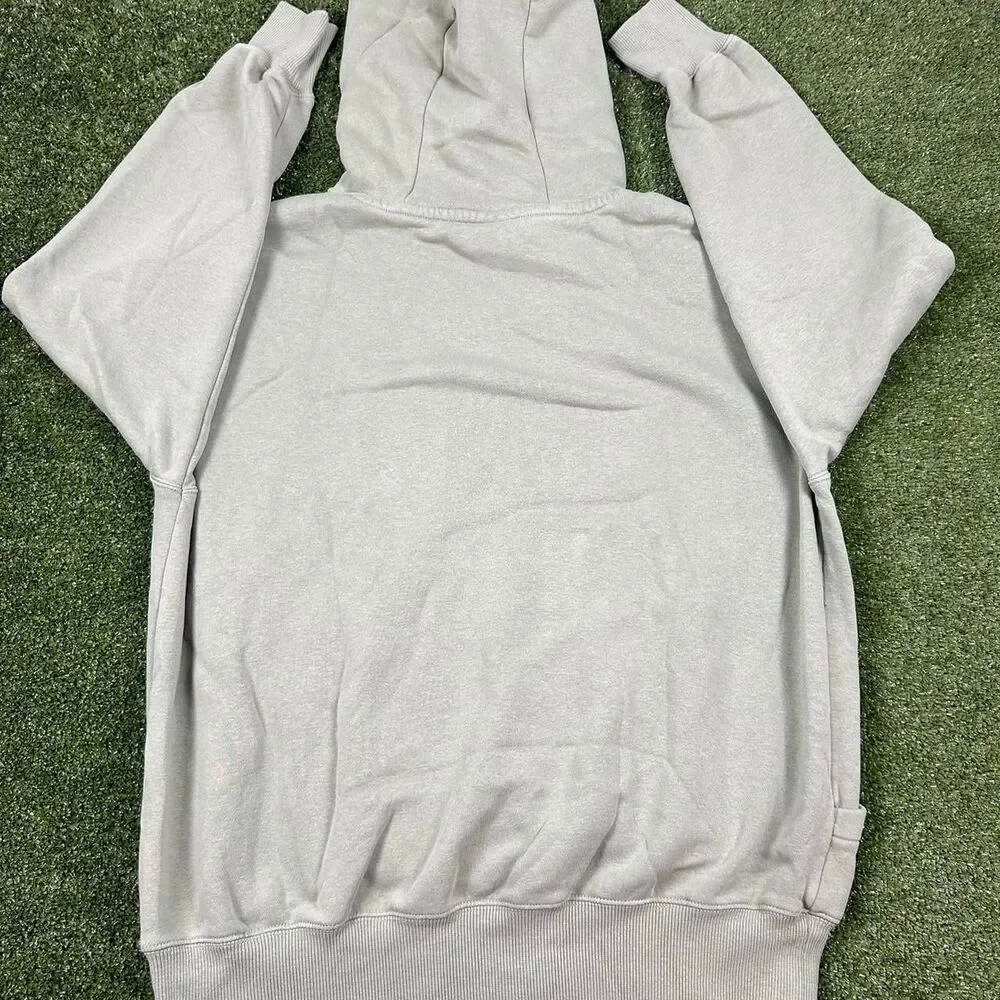 Nike Men's Grey and Green Hoodie